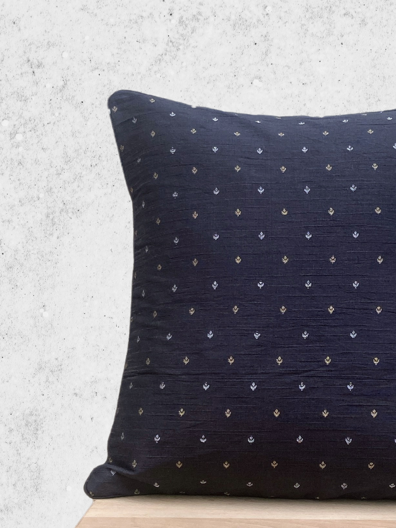 Elegant, Smart Cushion Cover 16 x 16 inches - Grey with Silver tiny motif