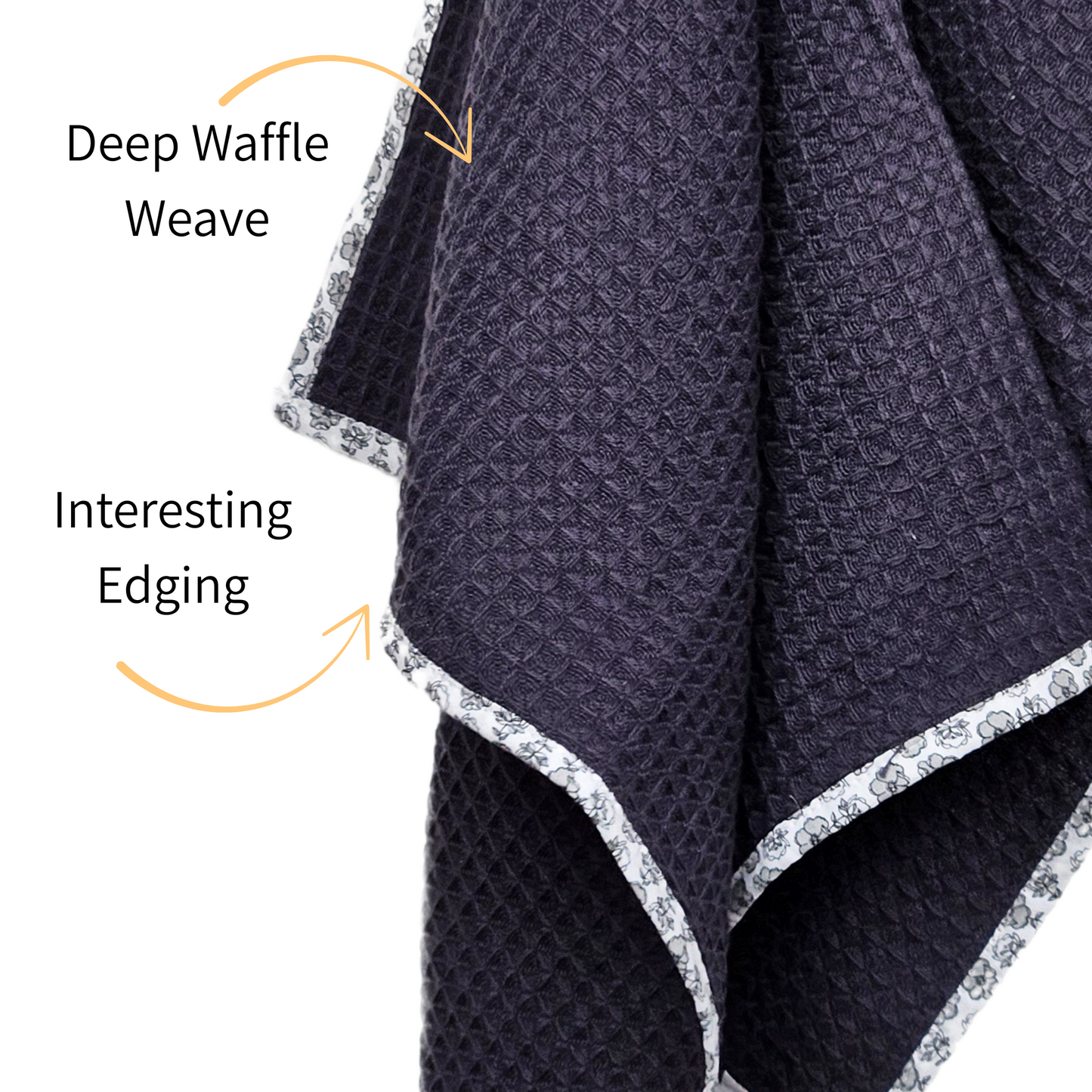 Waffle Hand Towel - Charcoal Grey
