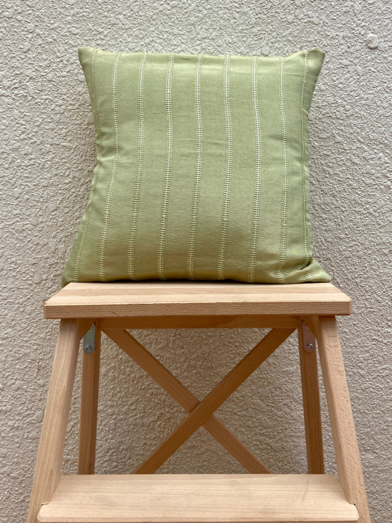 Elegant Dreamy Mint Green with Stripes cushion cover 16 x 16 inches