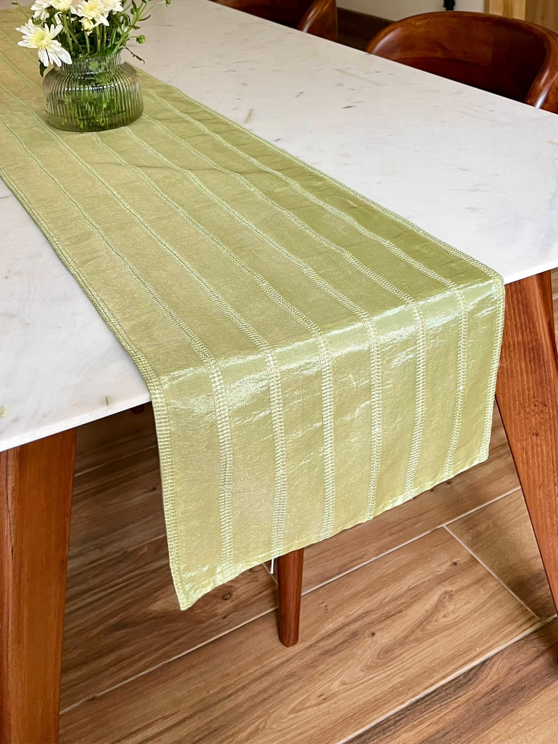 Elegant Minimalistic Festive Table Runner for 6 or 8 seater dining - Mint Green