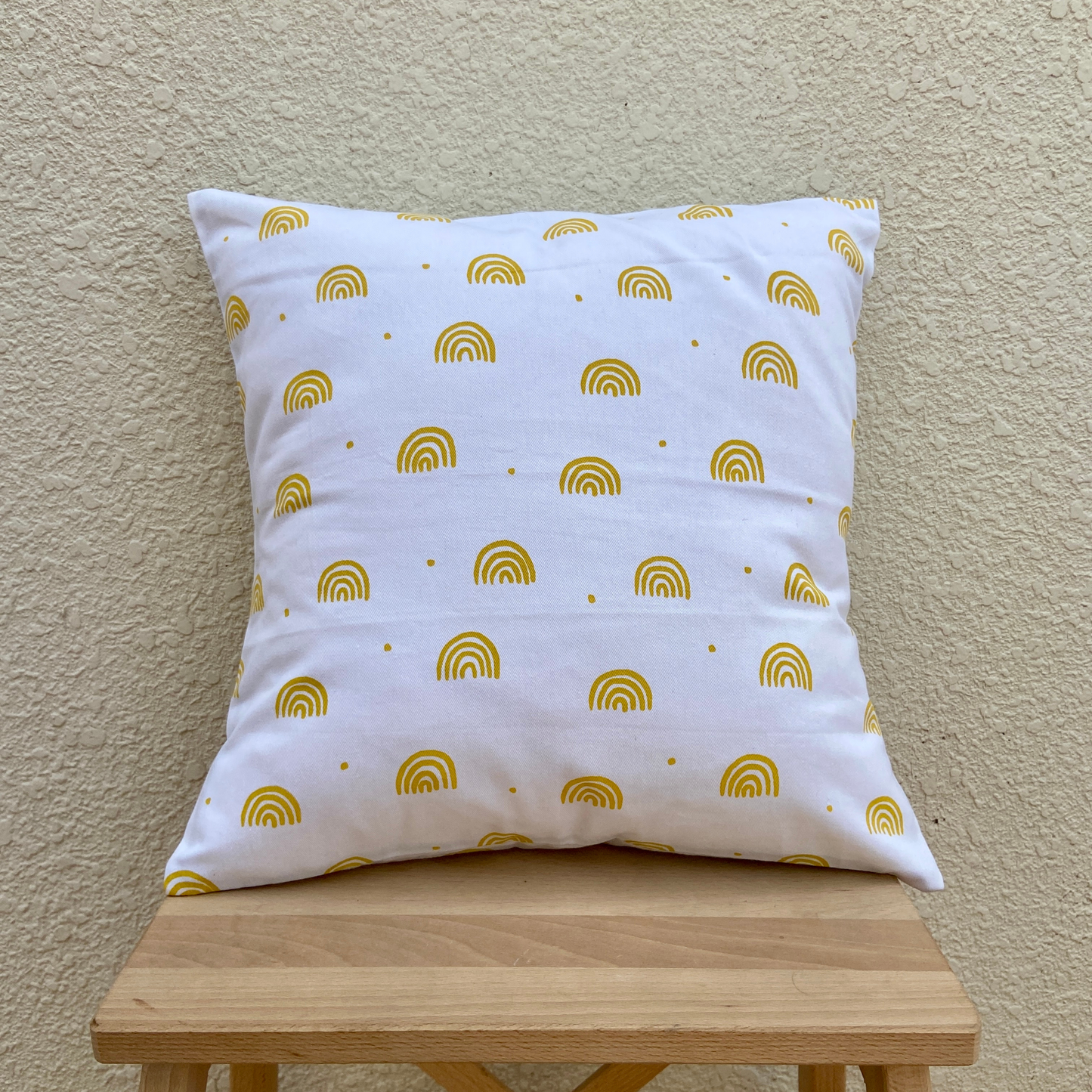 Yellow Rainbow cushion cover 16 x 16 inches