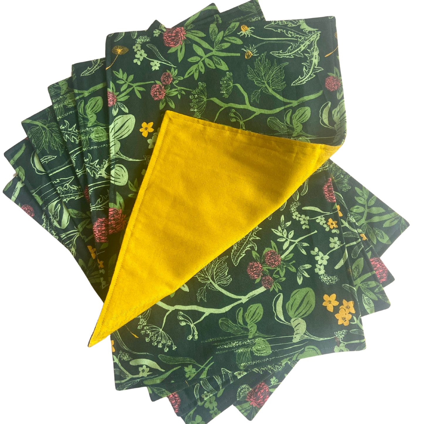 Cotton Canvas Minimalistic Placemats- Garden Print