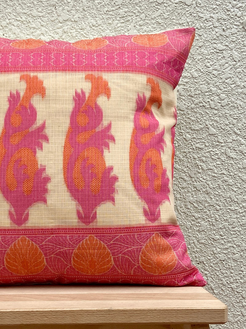 Ethnic Elegant Pink & Cream Cushion Combo 16 x 16 inches and 12x 20 inches