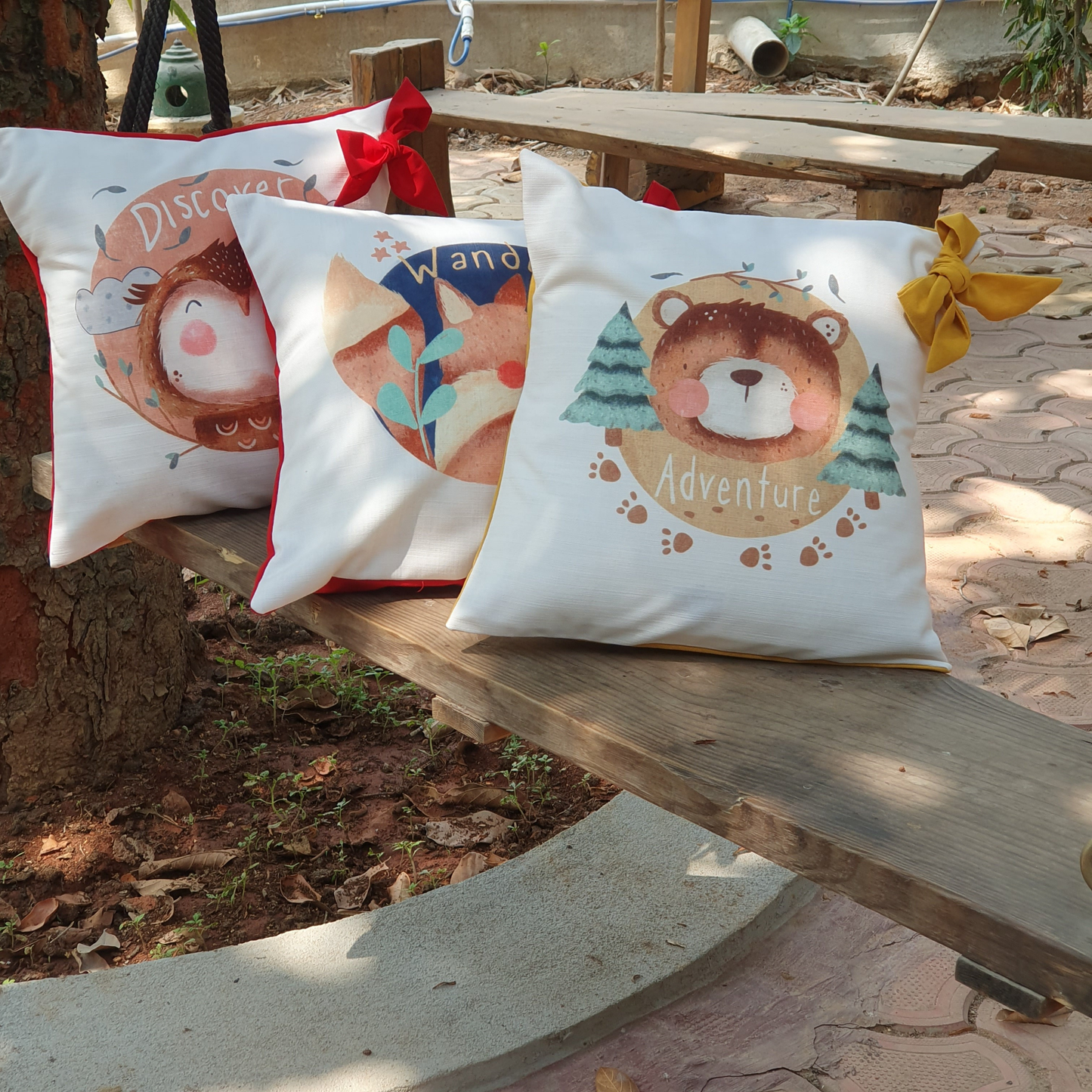 The Adventure, Wander & Discover cushion cover combo set 16 x 16 inches