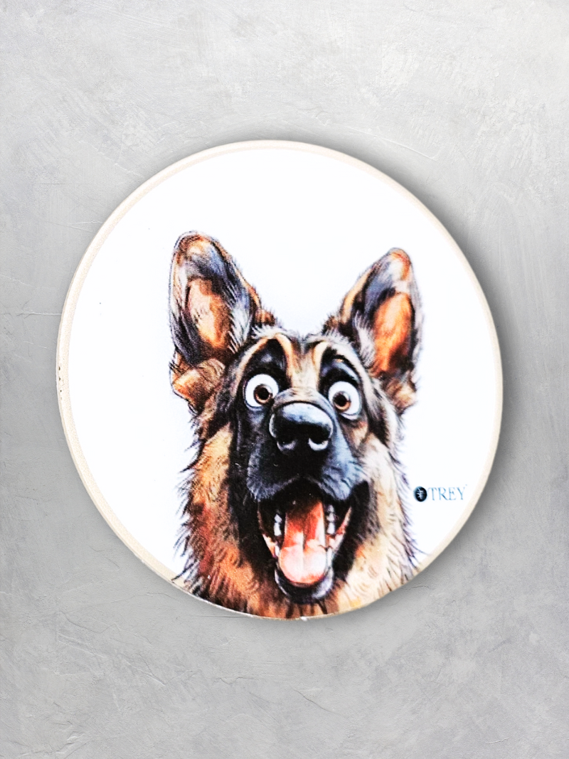 Quirky Surprised Dog Waterproof Coasters for Tea, Coffee, Beer