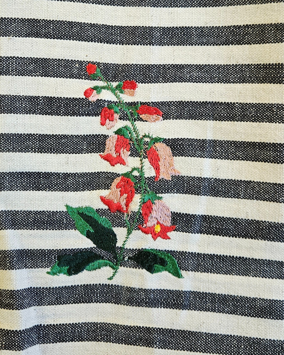 Tea Towel 100% cotton Snapdragon Black Stripes -Set of 2