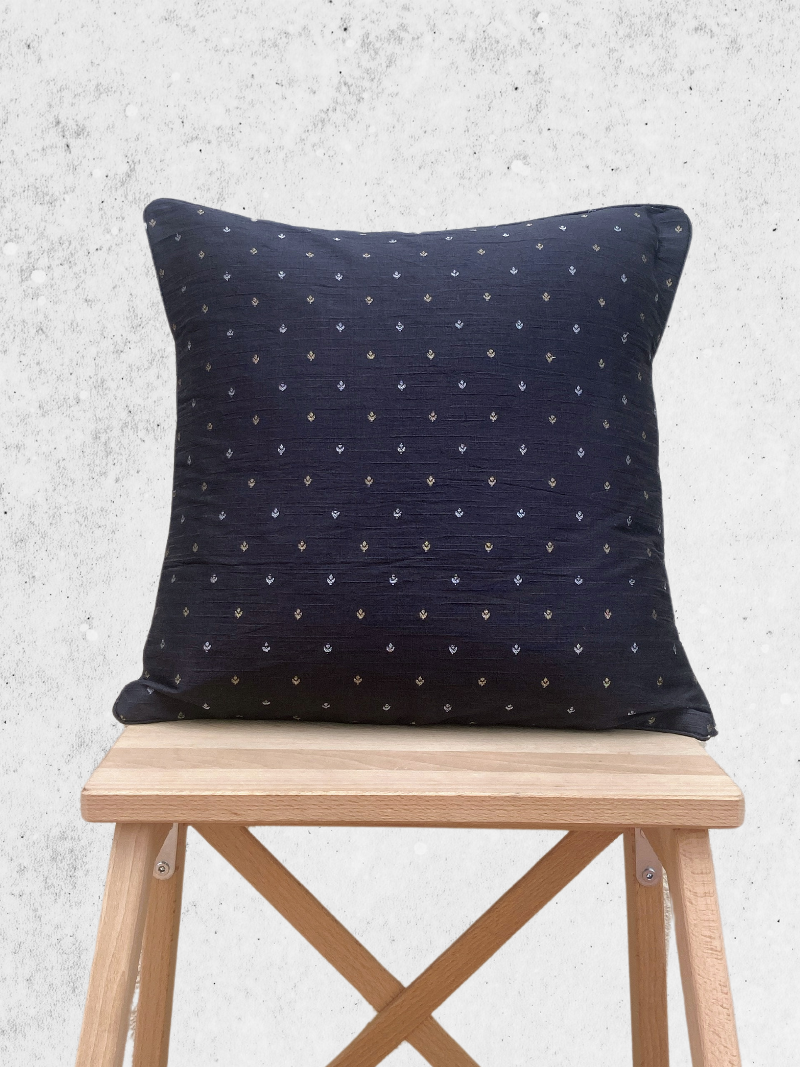 Elegant, Smart Cushion Cover 16 x 16 inches - Grey with Silver tiny motif