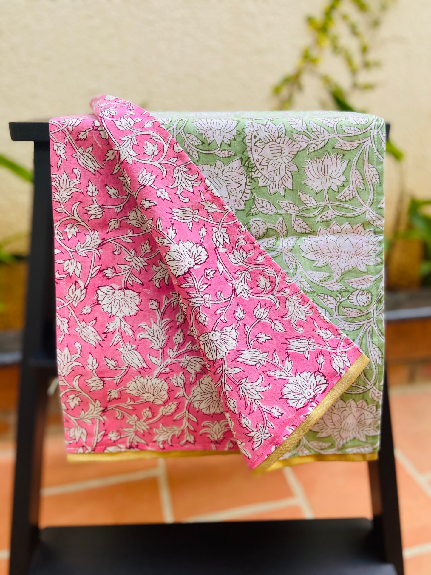 Cotton Double sided Table Runner for 6 or 8 seater dining - Jaipuri Print