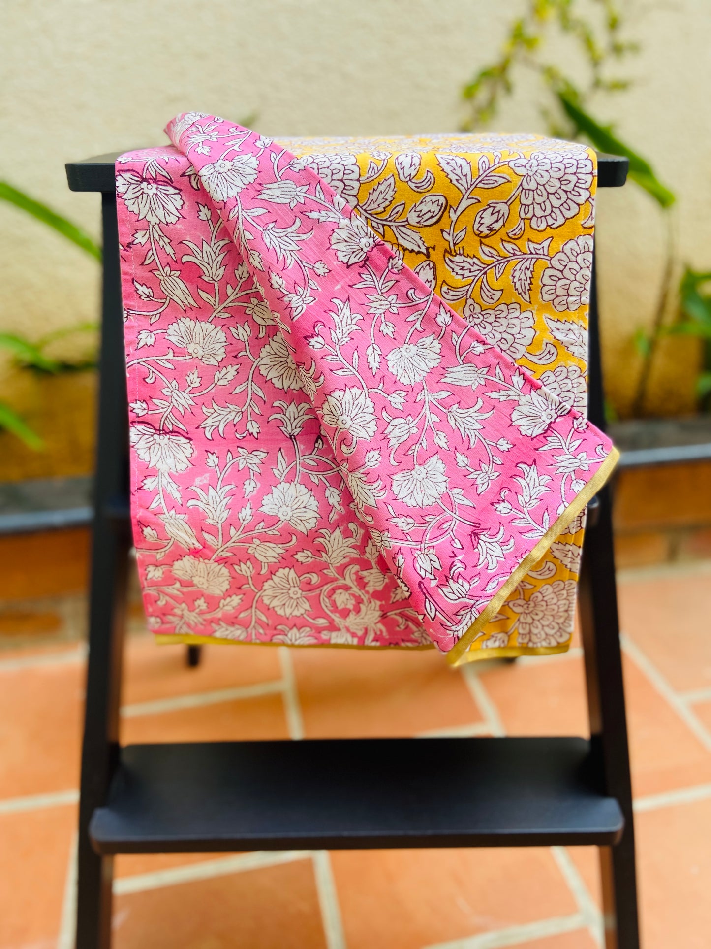 Cotton Double sided Table Runner for 6 or 8 seater dining - Jaipuri Print