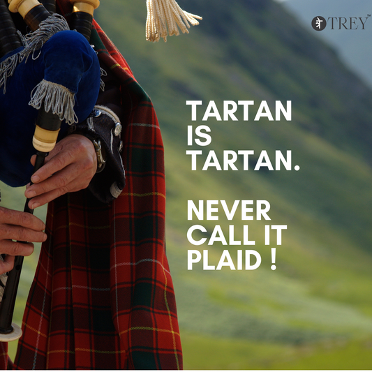 Tartan' - the pattern and 'Plaid' - a blanket & not a design