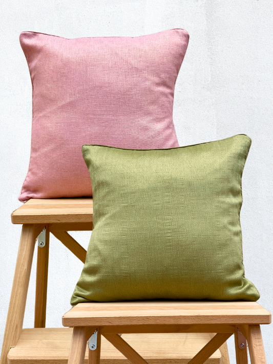 Minimalistic Elegant Pink & Mint Green Shimmery Cushion Cover Combo