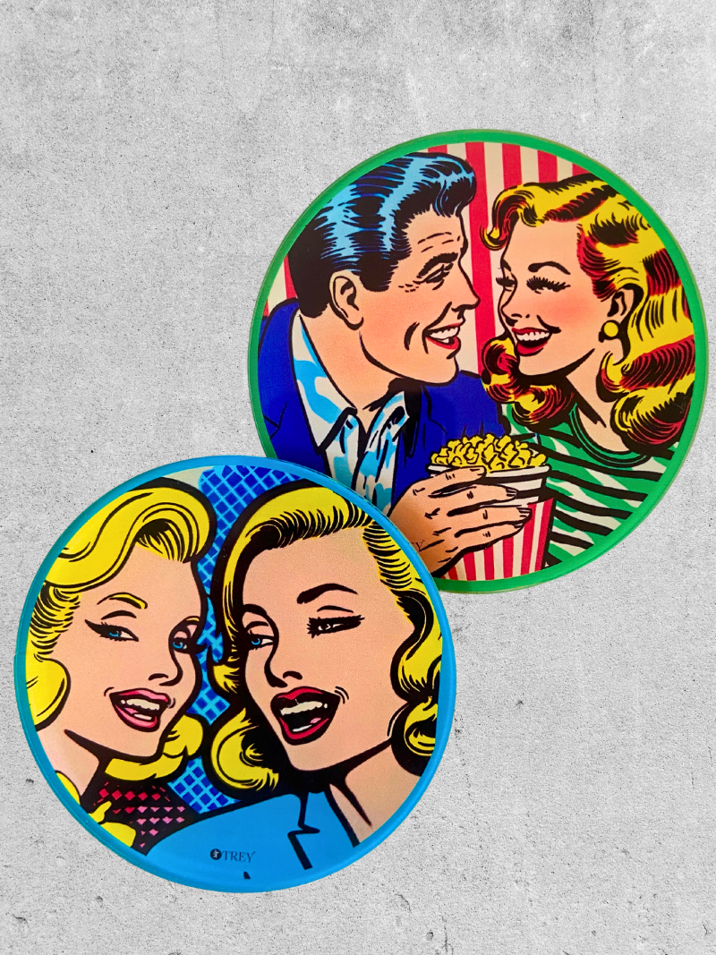Quirky Besties Waterproof Coasters for Tea, Coffee, Beer- Set of 4