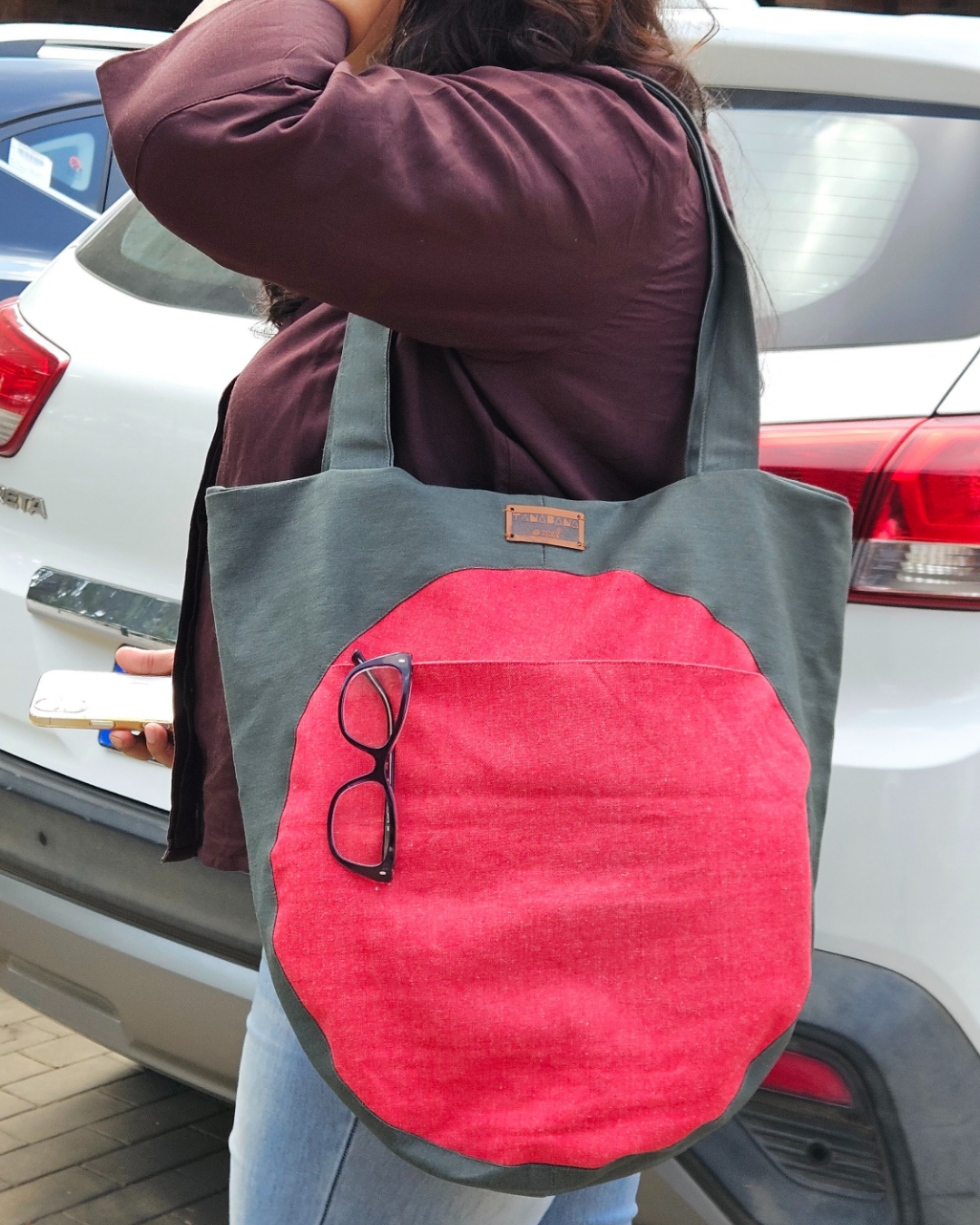 Big Encircle Bag - Green and Red