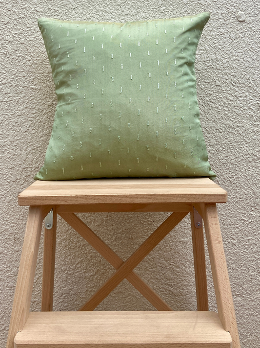 Minimalistic Elegant Green Sequins Cushion Cover 16 x 16 inches