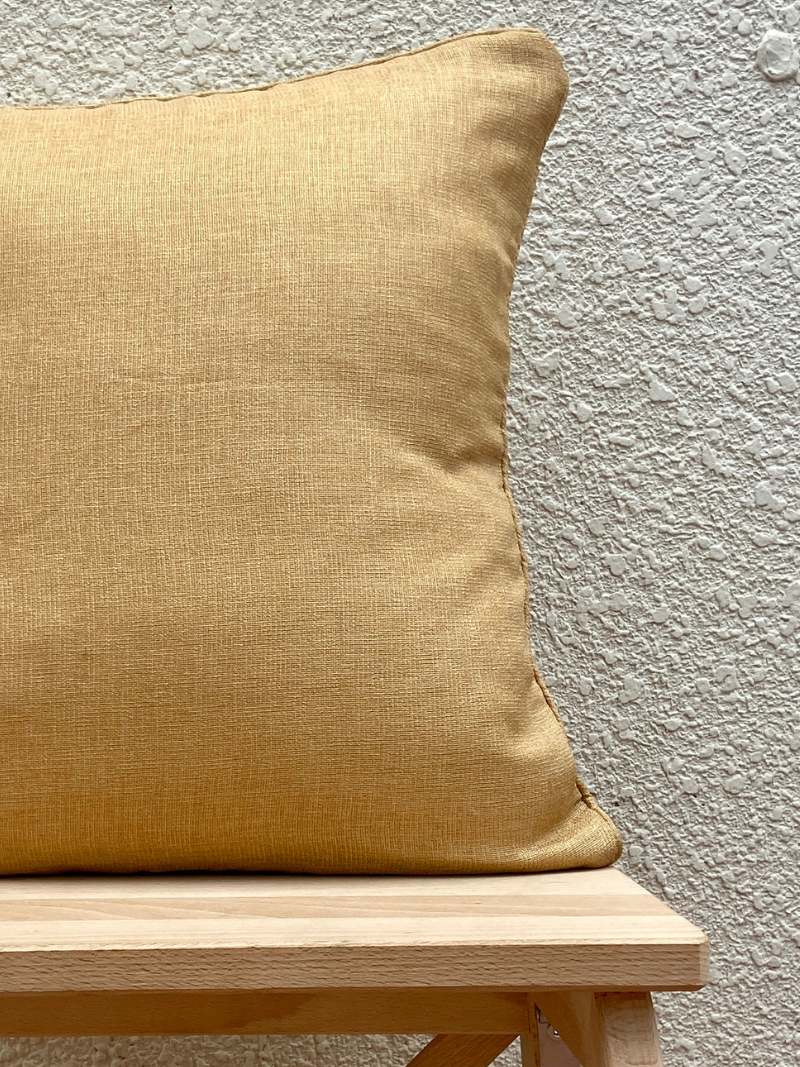 Festive Gold Shimmery Cushion Cover 16 x 16 inches