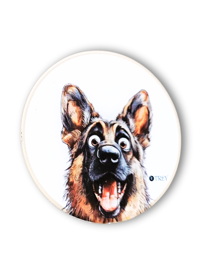 Quirky Funny Dogs Waterproof Coasters for Tea, Coffee, Beer- Set of 2