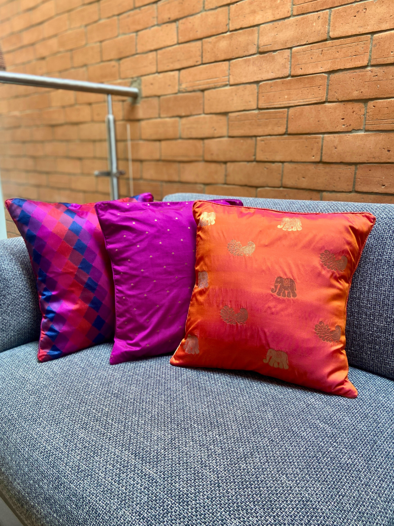 Stylish Cushion Cover Combo - Pink and Peachy Orange
