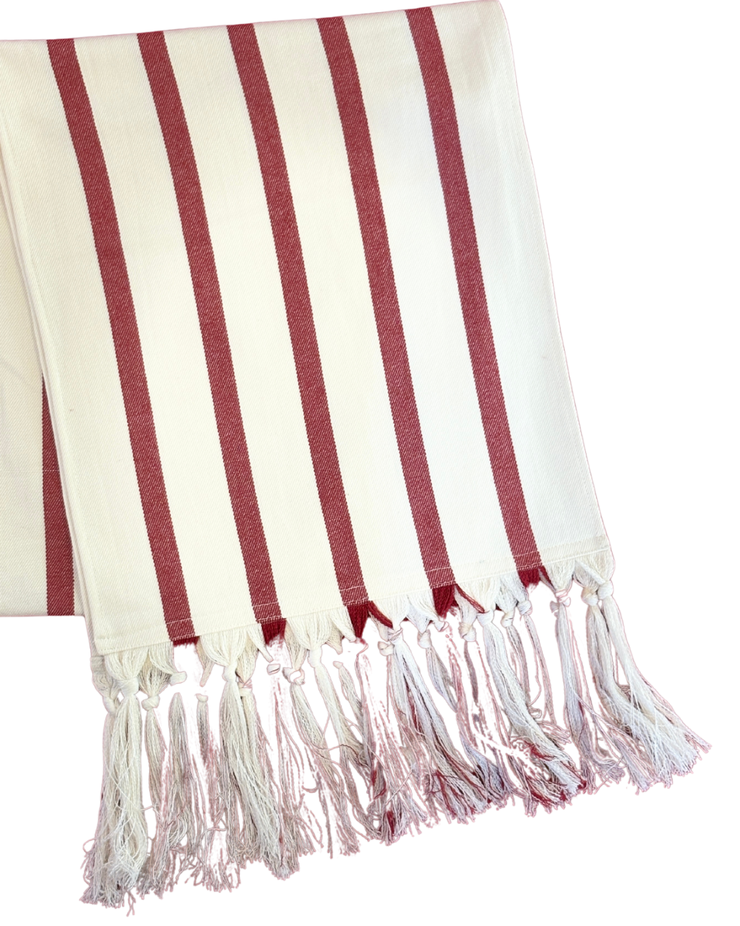 Christmas Table Runner Woven 6 Seater - Red and White