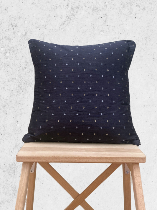 Elegant, Smart Cushion Cover 16 x 16 inches  - Grey with Silver tiny motif