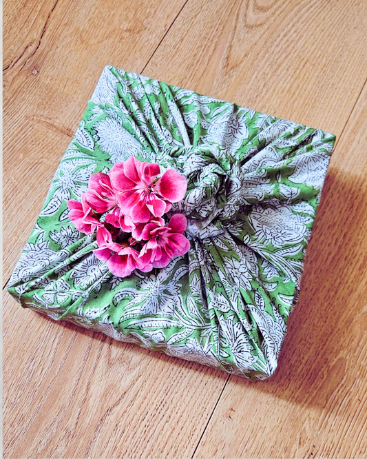 FUROSHIKI  Fabric Gift Wrap 100% Cotton - Green Garden